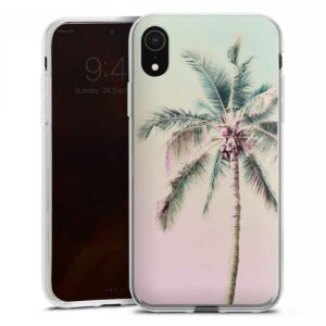 iPhone Xr Handy Silikon Hülle Case transparent Handyhülle Palm Tree Pastel Tropical Silikon Case