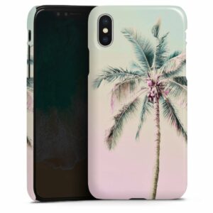 iPhone Xs Handy Premium Case Smartphone Handyhülle Hülle glänzend Palm Tree Pastel Tropical Premium Case