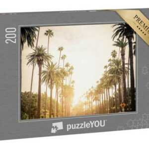 puzzleYOU Puzzle "Beverly Hills Straße mit Palmen, Los Angeles", 200 Puzzleteile, puzzleYOU-Kollektionen Palmen