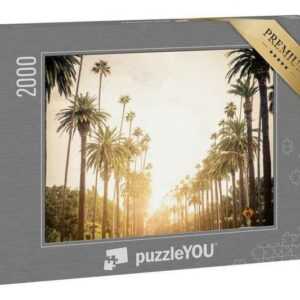 puzzleYOU Puzzle "Beverly Hills Straße mit Palmen, Los Angeles", 2000 Puzzleteile, puzzleYOU-Kollektionen Palmen