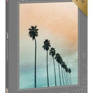 puzzleYOU Puzzle "Kalifornien: Sonnenuntergang mit Palmen", 100 Puzzleteile, puzzleYOU-Kollektionen Palmen