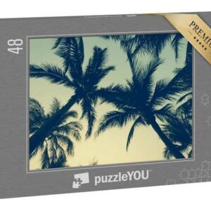 puzzleYOU Puzzle "Palmen im Abendhimmel", 48 Puzzleteile, puzzleYOU-Kollektionen Palmen