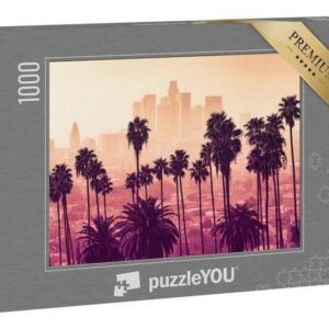 puzzleYOU Puzzle "Skyline von Los Angeles hinter Palmen", 1000 Puzzleteile, puzzleYOU-Kollektionen Palmen