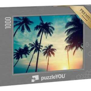 puzzleYOU Puzzle "Tropischer Sonnenuntergang über Palmen", 1000 Puzzleteile, puzzleYOU-Kollektionen Palmen