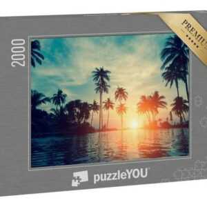 puzzleYOU Puzzle "Wunderschöner Sonnenuntergang über Palmen", 2000 Puzzleteile, puzzleYOU-Kollektionen Palmen