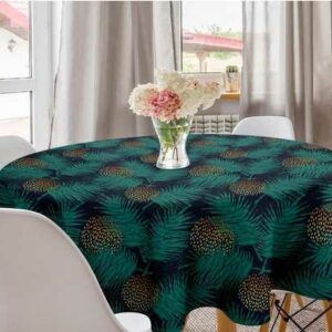Abakuhaus Tischdecke "Kreis Tischdecke Abdeckung für Esszimmer Küche Dekoration", Tropisch Hawaii mit Palmen