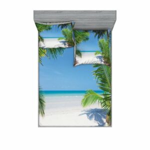 Bettwäsche "bedrucktes 3-teiliges Bettwäscheset", Abakuhaus, Ozean Palm Leaf Tropical Beach