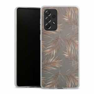 DeinDesign Handyhülle "Gold & Kupfer Muster Palme Palmneedles", Samsung Galaxy A73 Silikon Hülle Bumper Case Handy Schutzhülle