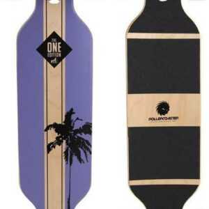 Rollercoaster Longboard "PALMS + STRIPES + FEATHERS THE ONE EDITION Drop Through Longboard"
