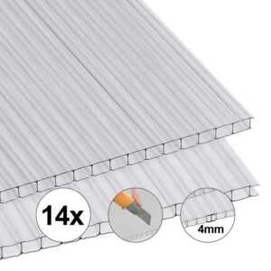 SWANEW LED Wandleuchte "14x Polycarbonat Doppelstegplatten 4mm Gewächshaus Hohlkammerplatten"