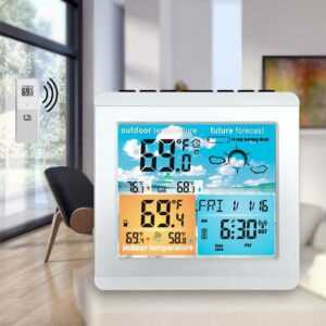 Thsinde - Digitales Thermometer-Hygrometer, Innen-/Außen-Feuchtemesser, Temperaturmonitor mit Funksensor, Büro, Gewächshaus usw.