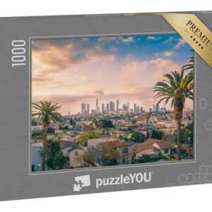 puzzleYOU Puzzle "Skyline: Los Angeles Downtown mit Palmen", 1000 Puzzleteile, puzzleYOU-Kollektionen Kalifornien