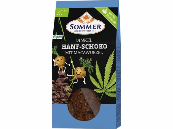 SOMMER Bio-Dinkelkekse "Hanf & Schoko" mit Macawurzel, 150 g