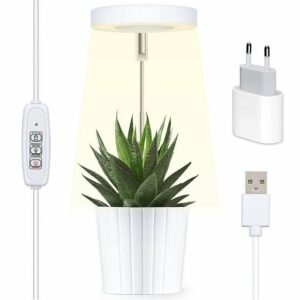 Sunicol Pflanzenlampe "LED Vollspektrum,Sonnenlicht, Zimmerpflanzen Wachstumslampe", USB mit Stecker, Timer, dimmbar, Höhe einstellbar