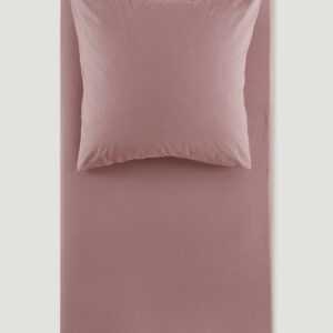 hessnatur Bettlaken aus Bio-Baumwolle mit Hanf - rosa - Größe 90-100x200 cm