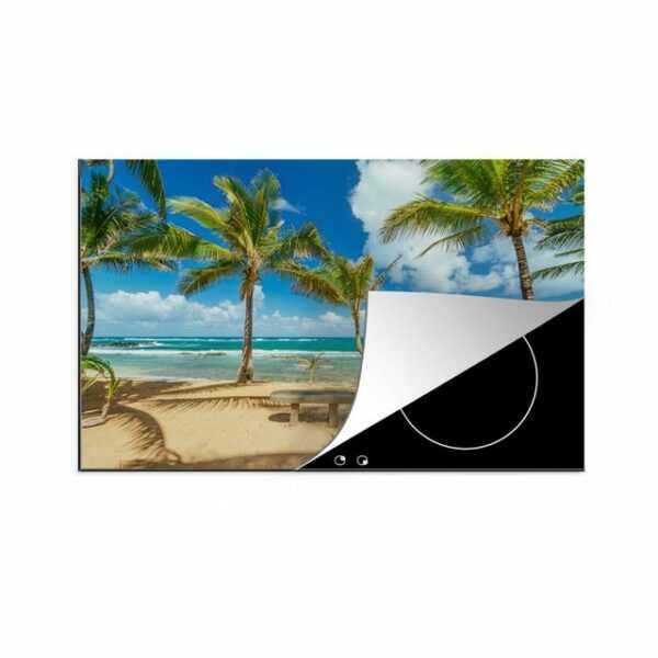 MuchoWow Herdblende-/Abdeckplatte "Palmen am Kuau Cove Beach in Maui", Vinyl, (1 tlg), Ceranfeldabdeckung für die küche, Induktionsmatte