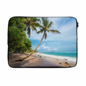 MuchoWow Laptop-Hülle "Palme - Strand - Meer" 13.3 Zoll, Laptopsleeve, weiches Innenfutter zum Schutz Kratzern, Laptoptasche