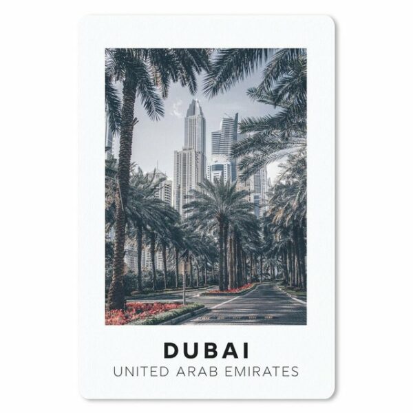 MuchoWow Mauspad "Dubai - Palme - Architektur" (1-St), Gaming, Mousepad, Büro, 18x27 cm, Mausunterlage