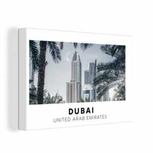 OneMillionCanvasses® Leinwandbild "Dubai - Architektur - Palmen", (1 St), Wandbild Leinwandbilder, Aufhängefertig, Wanddeko