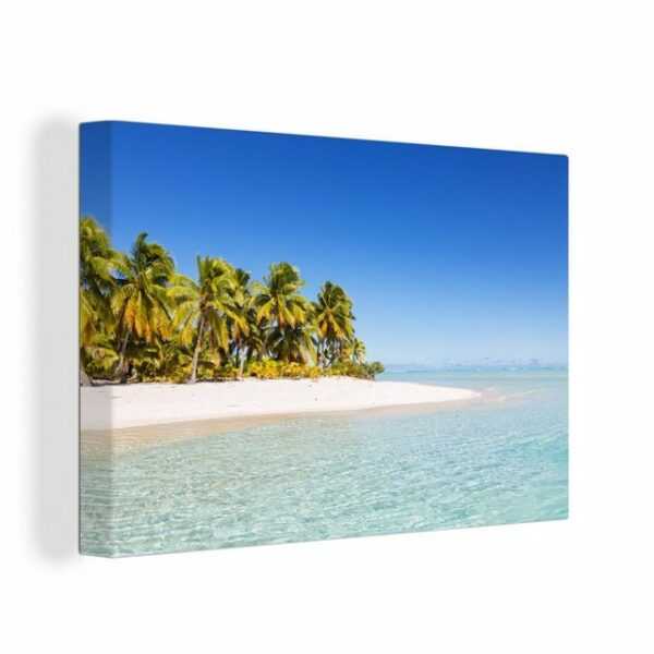 OneMillionCanvasses® Leinwandbild "Meer - Insel - Palme", (1 St), Wandbild Leinwandbilder, Aufhängefertig, Wanddeko