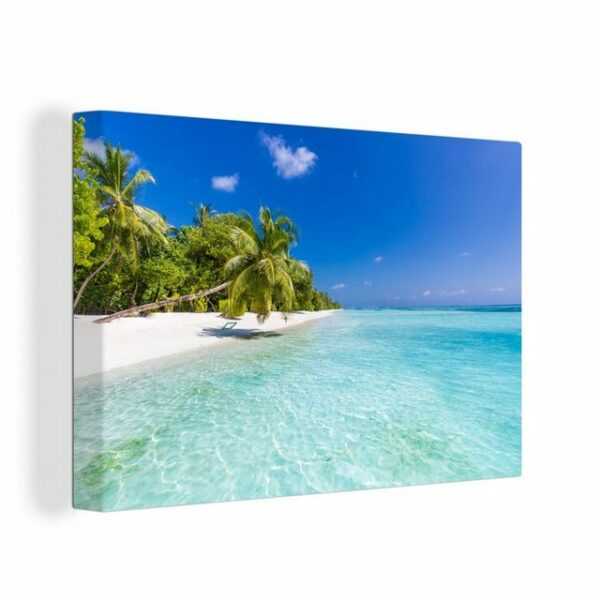 OneMillionCanvasses® Leinwandbild "Meer - Tropen - Palmen", (1 St), Wandbild Leinwandbilder, Aufhängefertig, Wanddeko
