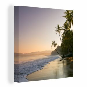 OneMillionCanvasses® Leinwandbild "Strand - Meer - Palme", (1 St), Leinwandbild fertig bespannt inkl. Zackenaufhänger, Gemälde