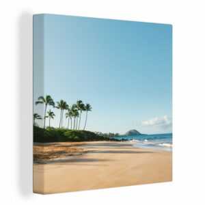 OneMillionCanvasses® Leinwandbild "Strand - Sommer - Palmen", (1 St), Leinwand Bilder für Wohnzimmer Schlafzimmer