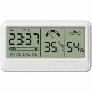 Digitales elektronisches Thermo-Hygrometer mit LCD-Zeit- und Datumsanzeige Indoor-Garten-Gewächshaus-Hygrometer-Thermometer Typ 1, ohne