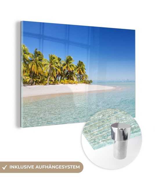 MuchoWow Acrylglasbild Meer - Insel - Palme, (1 St), Glasbilder - Bilder auf Glas Wandbild - Foto auf Glas - Wanddekoration