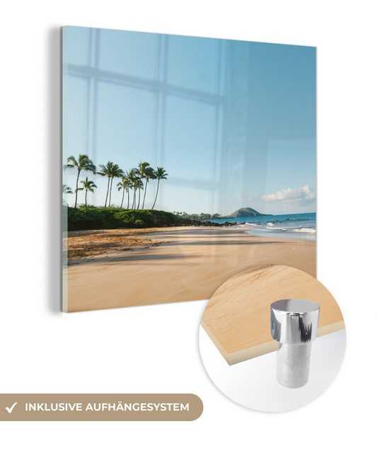 MuchoWow Acrylglasbild Strand - Sommer - Palmen, (1 St), Glasbilder - Bilder auf Glas Wandbild - Foto auf Glas - Wanddekoration
