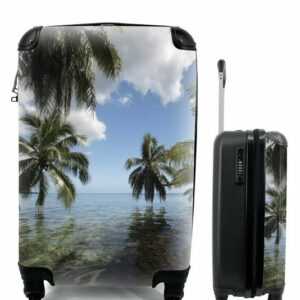 MuchoWow Handgepäckkoffer Palmen an einem Strand in Moorea in Ozeanien, 4 Rollen, Reisetasche mit rollen, Handgepäck für Ferien, Trolley, Reisekoffer