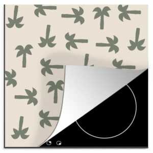MuchoWow Herdblende-/Abdeckplatte Palme - Pastell - Muster, Vinyl, (1 tlg), 78x78 cm, Ceranfeldabdeckung, Arbeitsplatte für küche