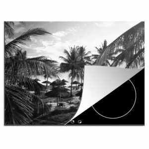 MuchoWow Herdblende-/Abdeckplatte Palmen am Strand, Vinyl, (1 tlg), 71x52 cm, Induktionskochfeld Schutz für die küche, Ceranfeldabdeckung