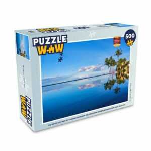 MuchoWow Puzzle Am Wailea Beach in Hawaii spiegeln sich die Palmen im Wasser, 500 Puzzleteile, Foto-Puzzle, Bilderrätsel, Puzzlespiele, Spielzeug