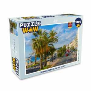 MuchoWow Puzzle Frankreich - Palmen - Stadt, 1000 Puzzleteile, Foto-Puzzle, Bilderrätsel, Puzzlespiele, Klassisch