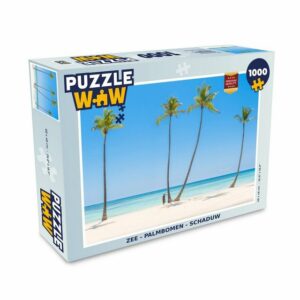 MuchoWow Puzzle Meer - Palmen - Schatten, 1000 Puzzleteile, Foto-Puzzle, Bilderrätsel, Puzzlespiele, Klassisch