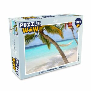 MuchoWow Puzzle Sommer - Palme - Hängematte, 1000 Puzzleteile, Foto-Puzzle, Bilderrätsel, Puzzlespiele, Klassisch
