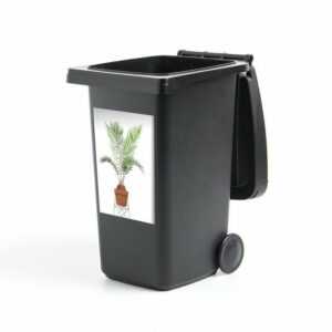 MuchoWow Wandsticker Pflanzen - Palme - Blumentopf (1 St), Mülleimer-aufkleber, Mülltonne, Sticker, Container, Abfalbehälter