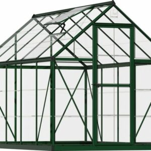 Palram - Canopia Gewächshaus Harmony, BxTxH: 185 x 305 x 208 cm, 0,7 mm Wandstärke, Set, inkl. Fundamentrahmen, mit klaren Polycarbonatplatten, grün
