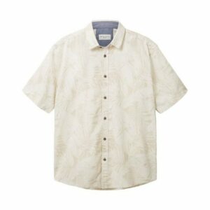 TOM TAILOR Poloshirt PALM PRINT (1-tlg) aus Baumwolle