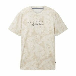 TOM TAILOR T-Shirt PALM PRINT (1-tlg) aus Baumwolle