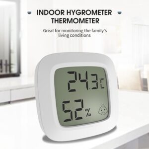 Indoor Hygrometer Thermometer Genaue Mini Feuchtigkeitsmonitor Schreibtisch Wand Magnetisch Einfach zu installieren Elektronische Temperatur Feuchtigkeitsmesser für Zuhause Gewächshaus Keller Büro