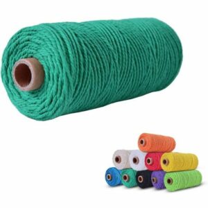 Jute-Baumwollschnur 3 mm x 100 m, natürliche Baumwollkordel, dekoratives geflochtenes Hanf-Makramee-Seil, diy Handarbeit zum Verpacken von
