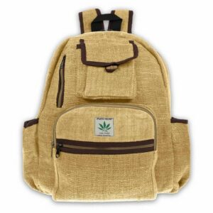 KUNST UND MAGIE Umhängetasche Hanf Rucksack Tasche Backpack aus Hanf "Nature" Fair und Nachhaltig