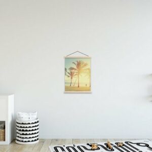 MuchoWow Poster Meer - Palme - Sommer - Sonne - Strand, (1 St), Posterleiste, Textilposter für Wohnzimmer, Bilderleiste, Magnetisch