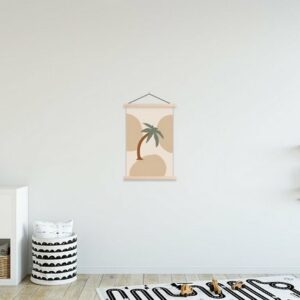 MuchoWow Poster Palme - Pastell - Sommer, (1 St), Posterleiste, Textilposter für Wohnzimmer, Bilderleiste, Magnetisch