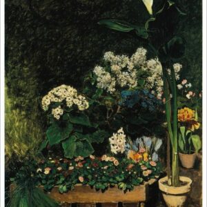 Postkarte Kunstkarte Pierre Auguste Renoir "Blumen im Gewächshaus