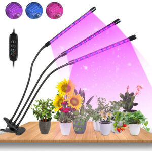 Randaco - Pflanzenlampe led 30W Pflanzenlicht 60 LEDs Pflanzenleuchte Wachstumslampe Wachsen licht Vollspektrum mit 10 Stufen, 3 Modi, 3 Heads