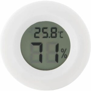 Reptilien-Thermometer, Mini-LCD-Digital-Thermometer, Hygrometer, runde Form, Temperatur- und Feuchtigkeitsmesser für Humidore, Gewächshaus, Garten,