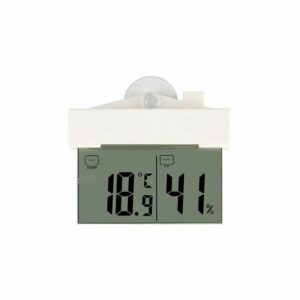 Thermometer Hydrometer lcd Selbstklebende Digitaluhr mit Saugnapfuhr Fensterwand Indoor Outdoor Garten Badezimmer Gewächshaus